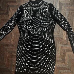 Black and White Studded Dress